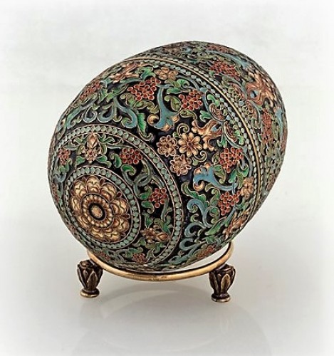 Oeuf Russe en Argent doré et émail polychromes - Argenterie et Orfèvrerie Style Art nouveau